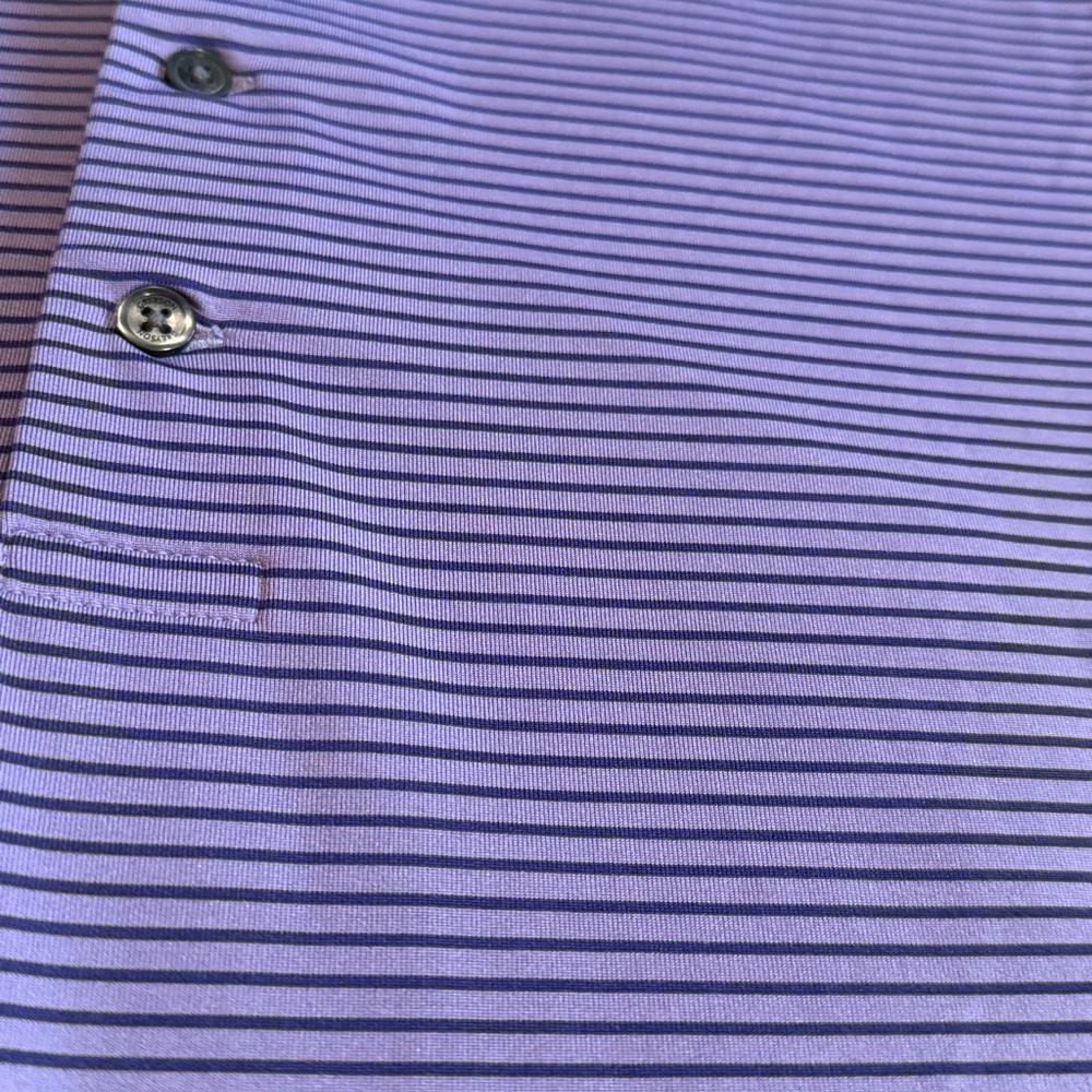 Greyson purple striped polo size large - Picture 4 of 5